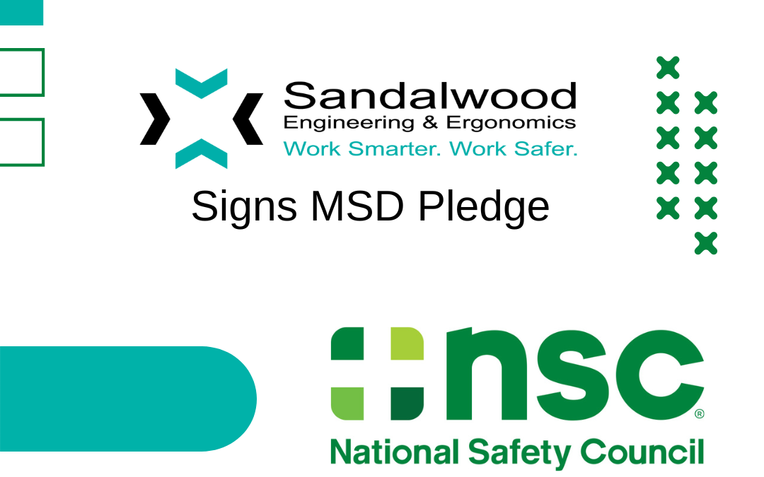 Sandalwood Engineering & Ergonomics Unites with National Safety Council and Top Industry Employers in Pledge to Reduce Most Common Workplace Injury by 25% by 2025